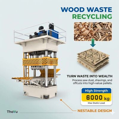 Máquina automática de fabricación de paletas de Presswood de 1600 toneladas para reciclaje de residuos de madera